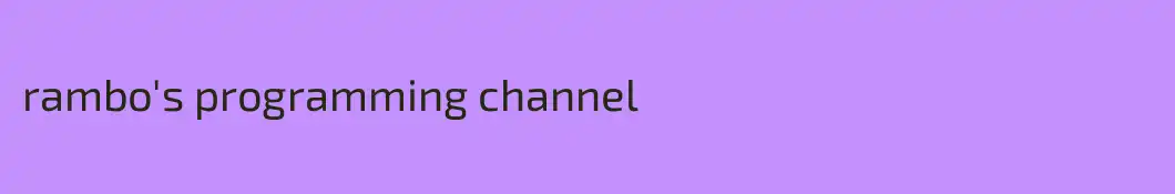 rambo's programming channel
